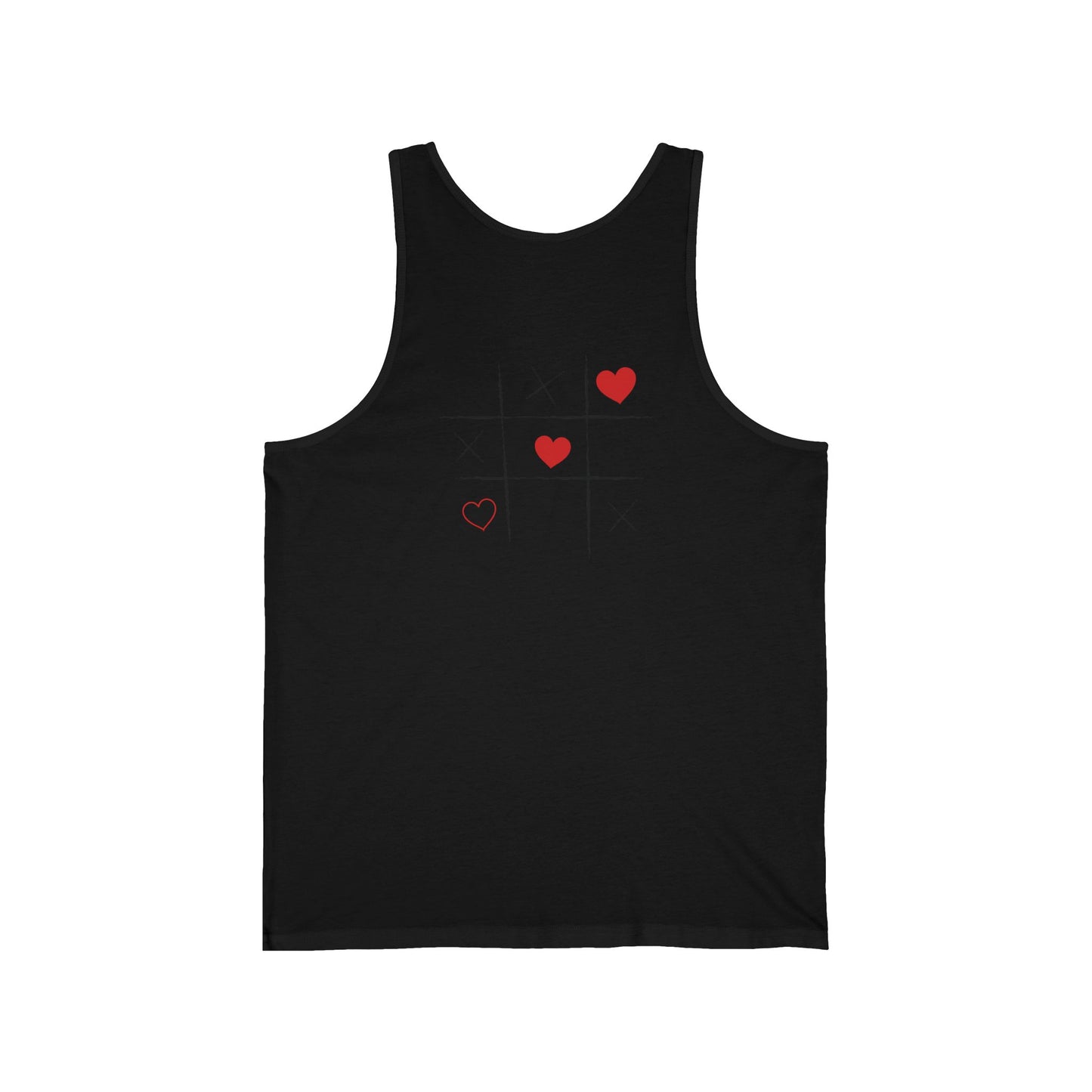 Valentine's Love Tank Top, Unisex Jersey Tank, Casual Summer Wear, Heart Graphic Tee, Gift for Couples, Romantic Apparel