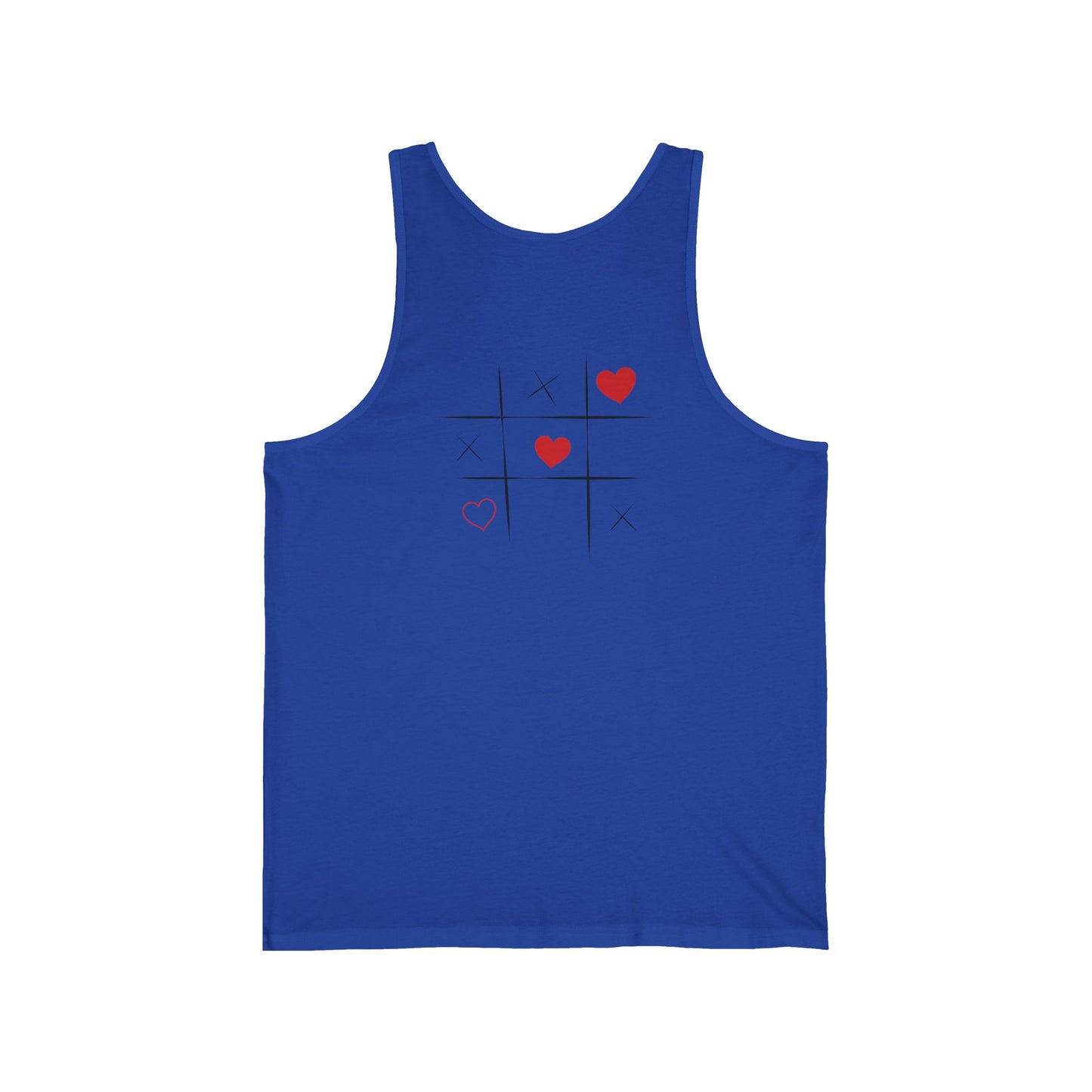 Valentine's Love Tank Top, Unisex Jersey Tank, Casual Summer Wear, Heart Graphic Tee, Gift for Couples, Romantic Apparel