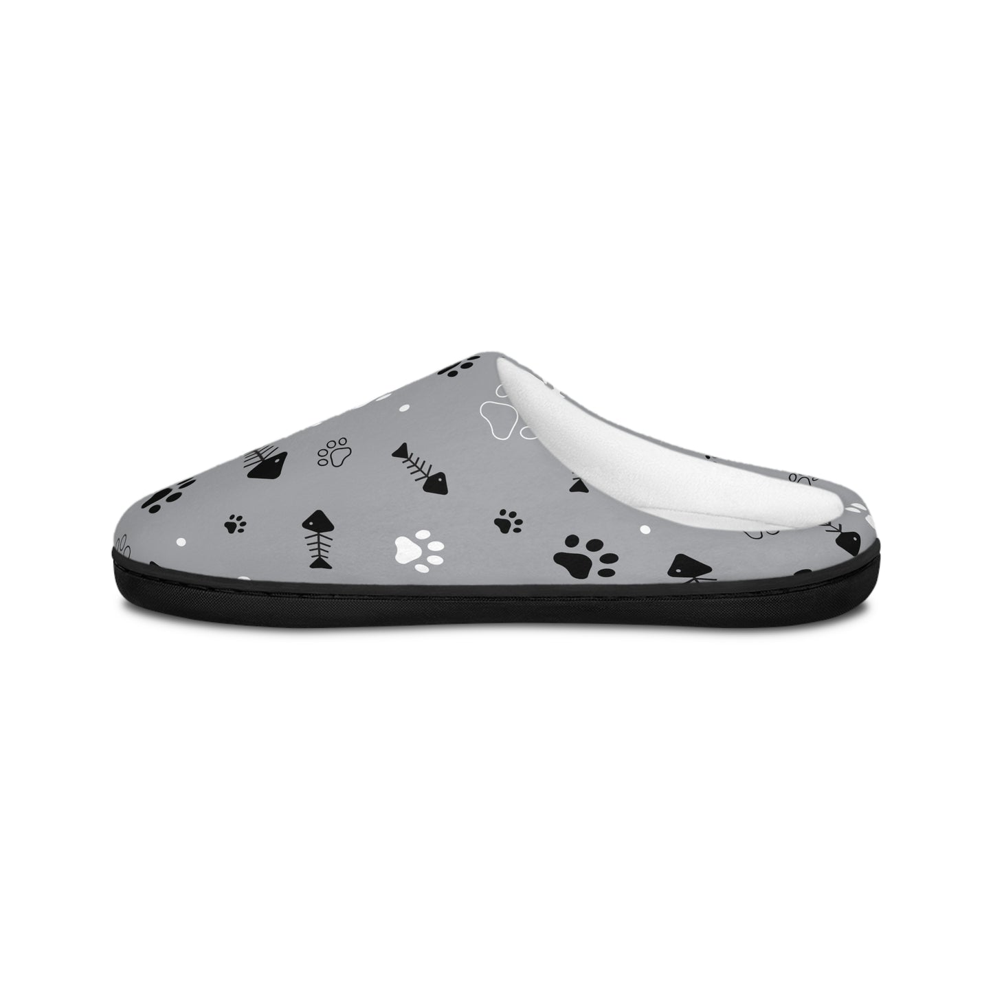 Cozy Pet Paw Print Indoor Slippers for Men, Comfy House Shoes, Gift for Animal Lovers, Indoor Footwear, Unique Pet Lover's Gift