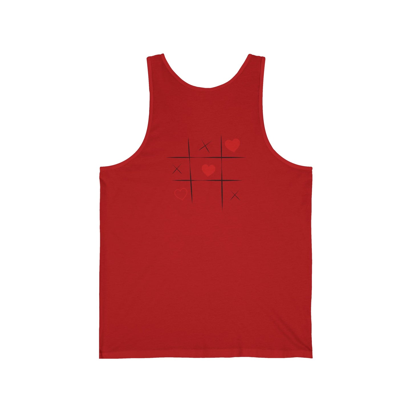 Valentine's Love Tank Top, Unisex Jersey Tank, Casual Summer Wear, Heart Graphic Tee, Gift for Couples, Romantic Apparel