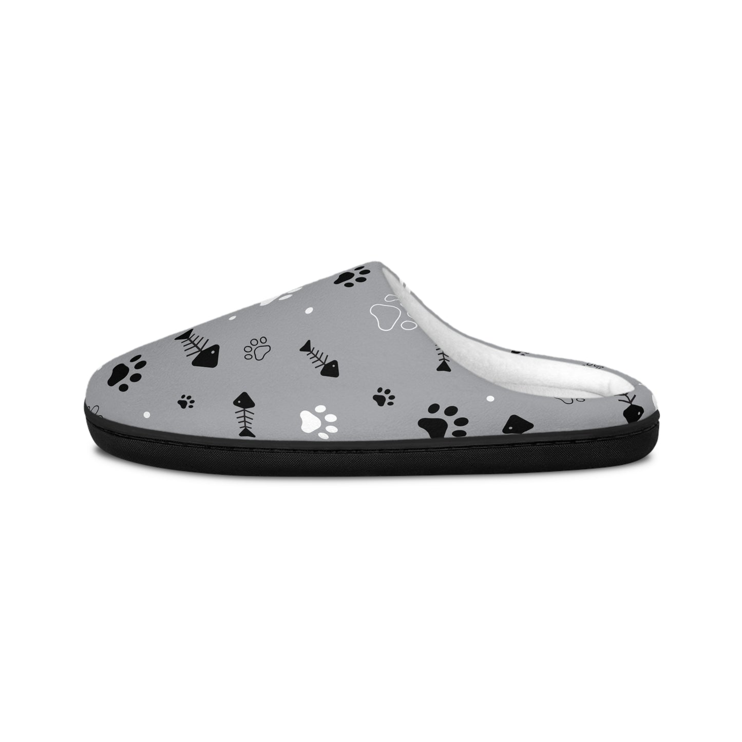 Cozy Pet Paw Print Indoor Slippers for Men, Comfy House Shoes, Gift for Animal Lovers, Indoor Footwear, Unique Pet Lover's Gift