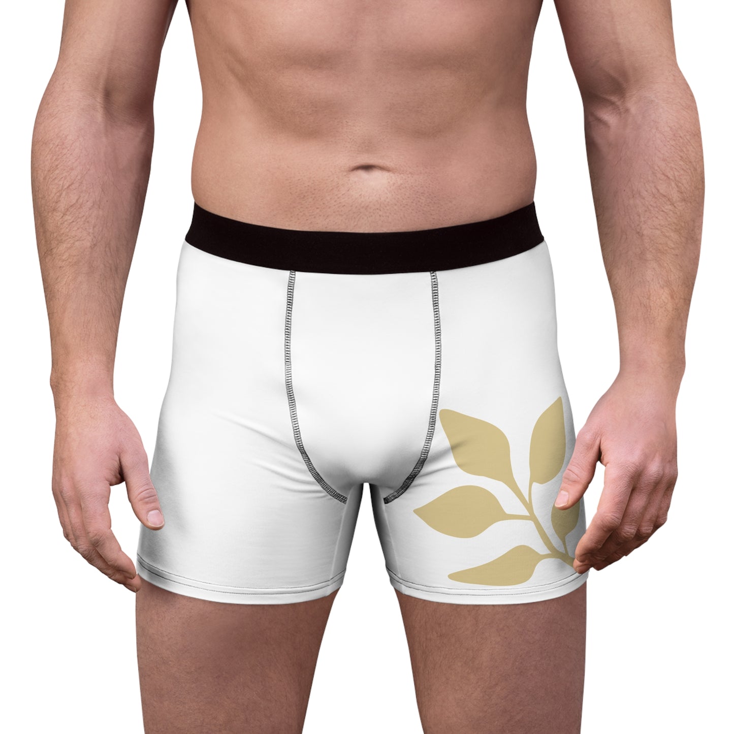 Stylish Men's Boxer Briefs with Elegant Leaf Design, Comfortable Underwear, Unique Gift for Him, Everyday Essentials, Eco-Friendly Fashion