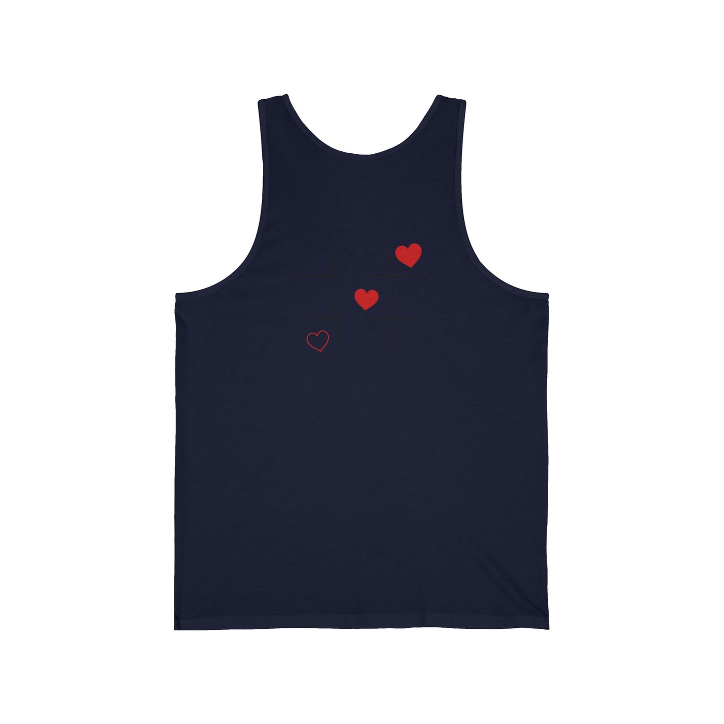 Valentine's Love Tank Top, Unisex Jersey Tank, Casual Summer Wear, Heart Graphic Tee, Gift for Couples, Romantic Apparel