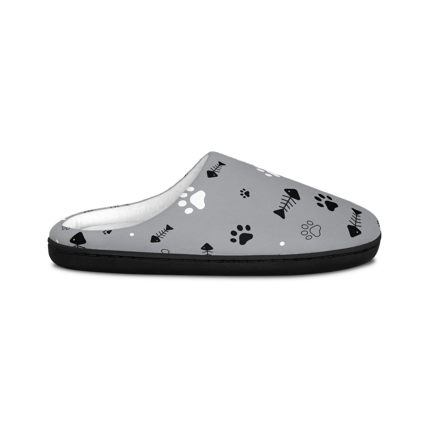 Cozy Pet Paw Print Indoor Slippers for Men, Comfy House Shoes, Gift for Animal Lovers, Indoor Footwear, Unique Pet Lover's Gift