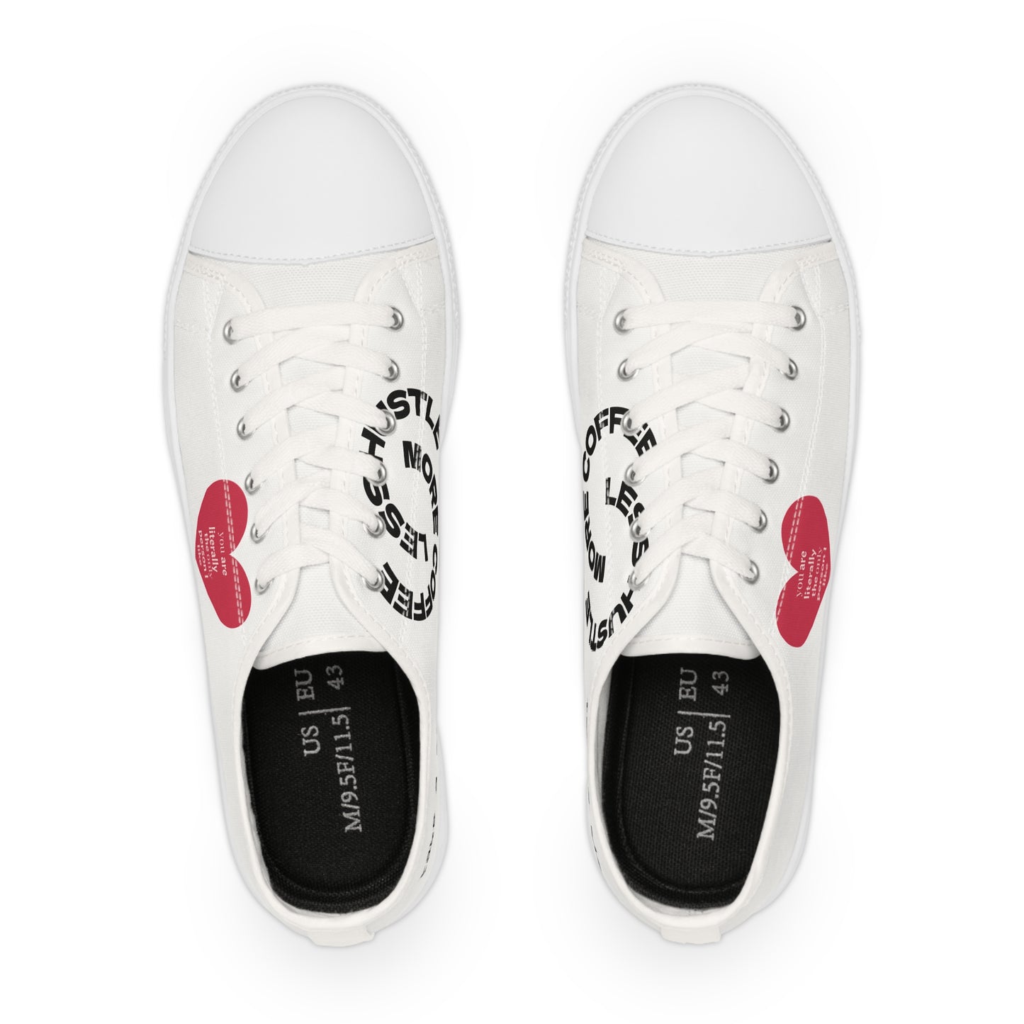Casual Love Sneakers | Men's Low Top Shoes for Everyday Wear, Valentine's Gift, Street Style, Comfort Shoes, Trendy Footwear