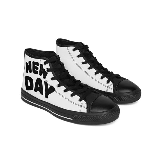 Classic High-Top Sneakers - "New Day" Inspirational Footwear, Trendy Unisex Shoes for Every Occasion, Gift for Him or Her, Fashionable [...]