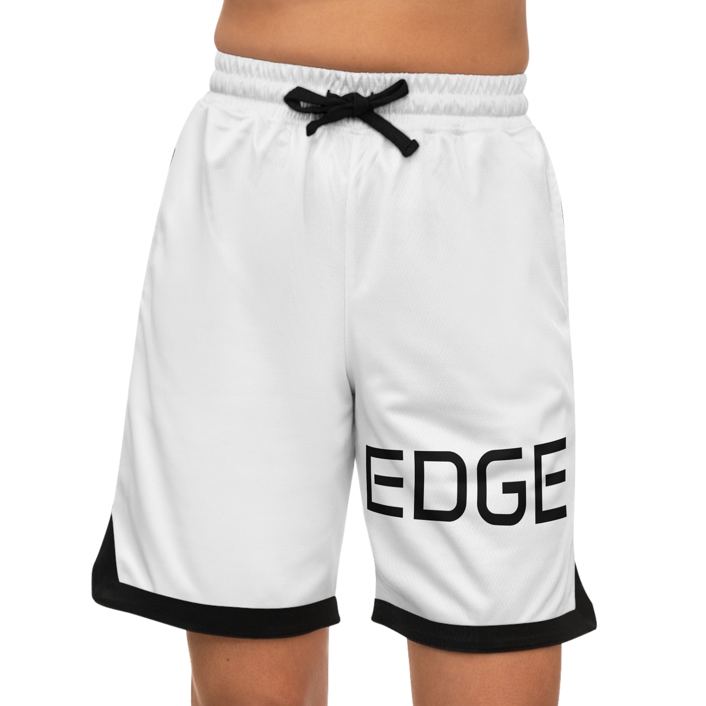 Basketball Ribbed Shorts with EDGE Print, Athletic Wear, Sports Shorts, Gym Shorts, Casual Wear, Summer Sports Apparel