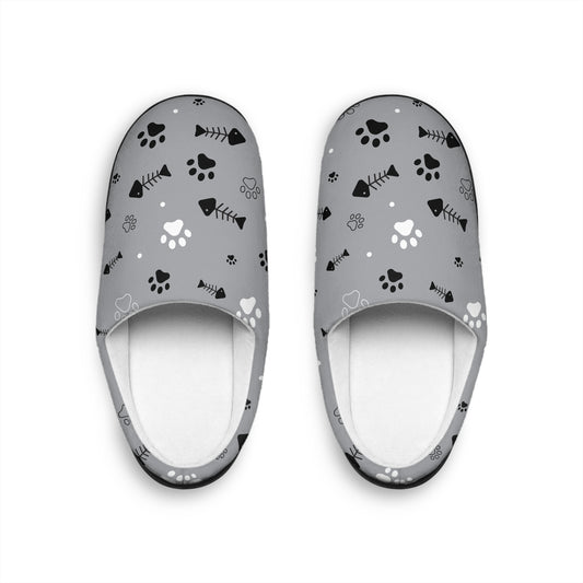 Cozy Pet Paw Print Indoor Slippers for Men, Comfy House Shoes, Gift for Animal Lovers, Indoor Footwear, Unique Pet Lover's Gift